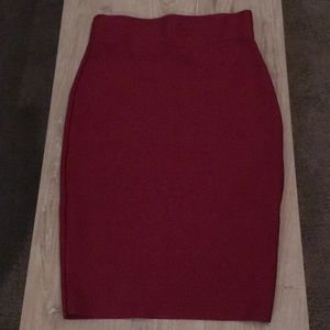 Red pencil skirt